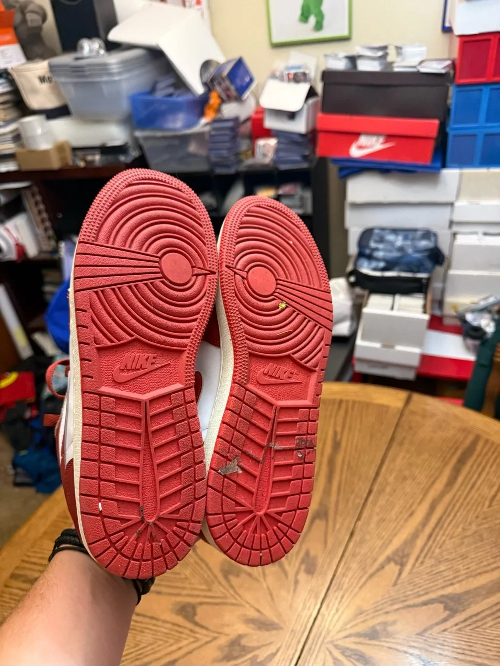 Nike Red and White Kids Low-Top Jordan Sneakers